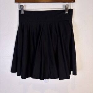 OQQ Woman's Tennis Skort Size L Black Hidden Pockets Golf Pickleball Bad Mitten